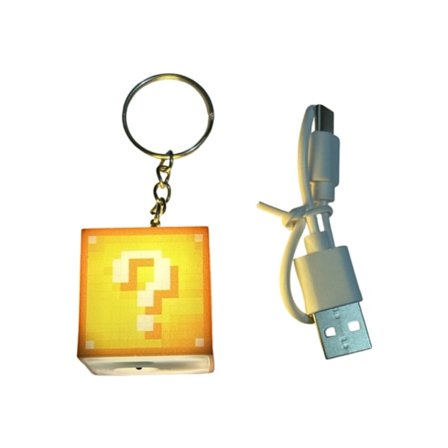 Nøgleringsterninger i lommestørrelse LED Rygsæklys Spilmodel Legetøj Lille Genopladelig Lommelygte Nøglering Natlys