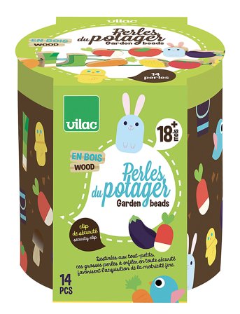 Vegetable Garden Large Beads Set Patterned Vilac