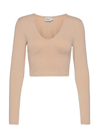 V-Neck Detail Top Beige NA-KD