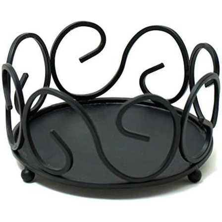 Sort Jern Metal Coaster Holder til 4-8 Runde Coasters - 4,5" (11,5 cm)