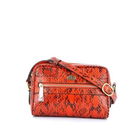 Gucci Vintage, Pre-Owned Stroke bag in exotic leather Oranje, Dames, Maat:ONE Size,leer