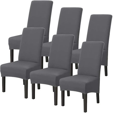 6 kpl Universaali Joustava Mikrokuituinen Pestävä Ruokatuolin Päällinen Tuolin Päälliset