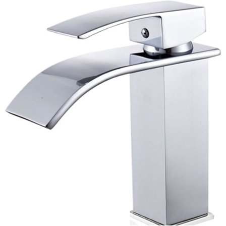 Silver, vattenfall blandare, bänkmontage, varmt och kallt vatten mixer, ettgreppsblandare med ett hål