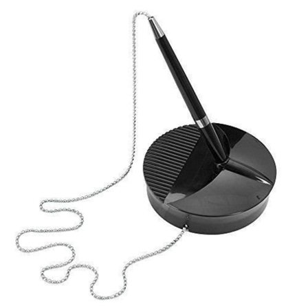 Makro Paper 785252 Kulspetspenna på stativ med kedja, svart