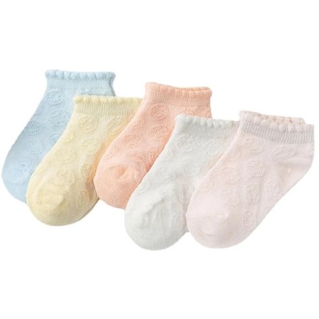 Lasten sukat 5 paria 100% puuvillaa hengittävät hyvin pellavaneulosta koko M 1-3 vuotiaille
