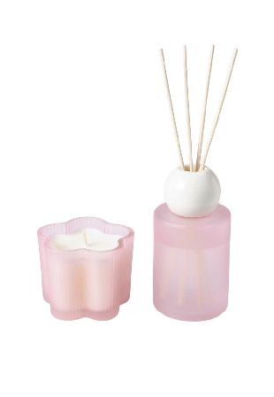 Åhléns Home Gåvoset doftljus och doftspridare FLOWER Ljus Rosa ONESIZE