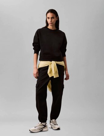 Calvin Klein Jeans Ls Archive Logo French Terry Rlx - Black - S