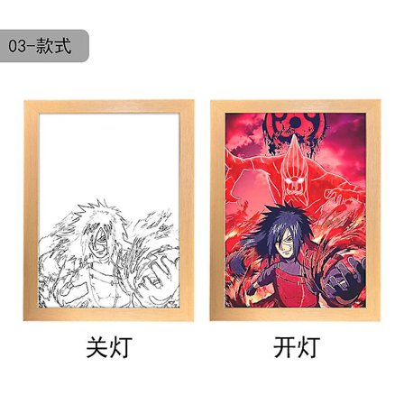 Ny Naruto Led-ljusmålning Naruto Madara-lampa Anime Kakashi Uchiha Itachi Might Guy Sasuke Nattlampa Skrivbordsdekor Leksakspresent