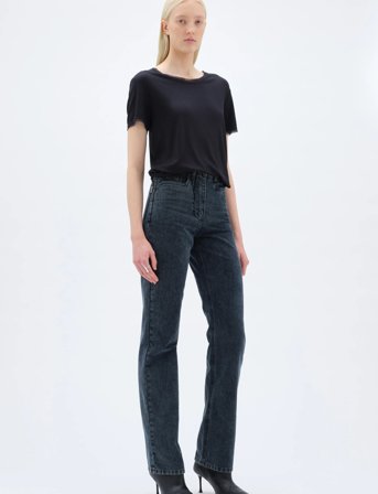 REMAIN Birger Christensen Mesh Trim Tshirt - Black - M