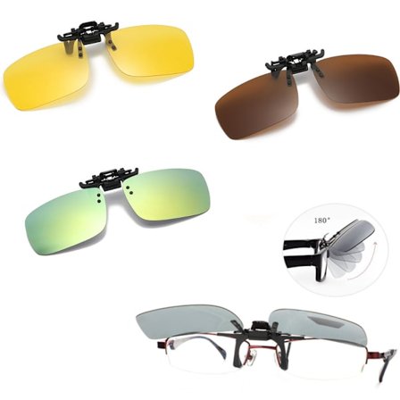 3 stk. solbriller clip-on, polariserede solbriller clip-on, solbriller til mænd og kvinder til kørsel og udendørsaktiviteter, Myopia polariserede 