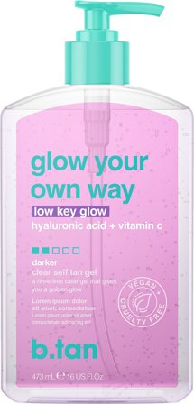 b.tan Glow Your Own Way Clear Self Tan Gel Low Key Glow 473 ml, Skincare, Solpleje, Selvbruner