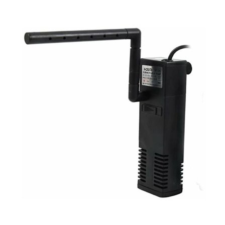 Internt filter til akvarium 20L-60L, 3W/4W justerbar intern filterpumpe med filtersvampe til akvarium