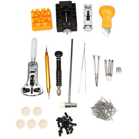 150 Deler Klokkereparasjonsverktøy Sett Klokke Lenke Pin Fjerner Skallåpner Fjærstang Fjerner Klokke Batte