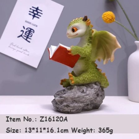 Sød magisk drage dinosaurer dyr figur actionfigur legetøj dukke model fe have skrivebord hjem indretning børn voksen gave