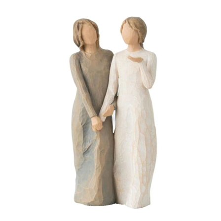 Ved min side Skulpturert håndmalt figur Gave til venner Søstre Harpiks Skrivebord A