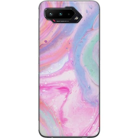Kompatibelt Mobilskal till Asus Asus ROG Phone 5 Abstrakt pastellfärgad marmorkonst med flytande akryleffekt i rosa, blått och grönt för modern in