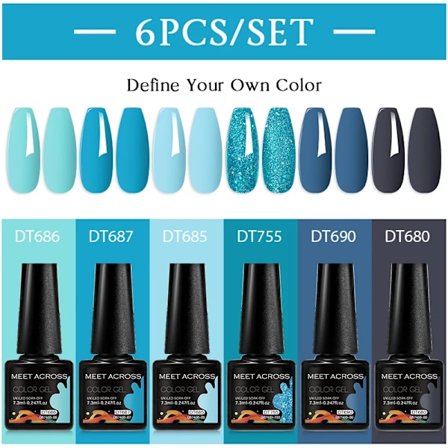 6st Nagellack Gel Set DIY Nagelkonst Semi Permanent UV LED Gel Kit För Naglar Dekoration Manikyr Blötläggning Målning Vernis Design