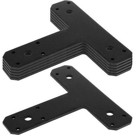 6 stk T Tie Plates Stolpe-til-bjelke-koblinger Reparasjonsplate
