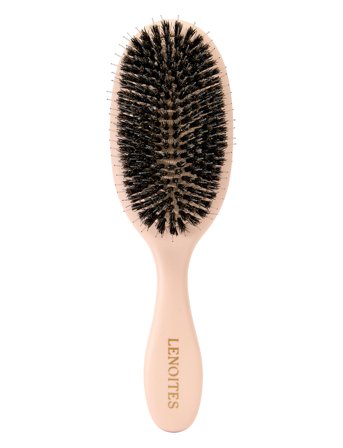 Lenoites Wild Boar Hair Brush With Cleaning Tool - Pink - ONE SIZE