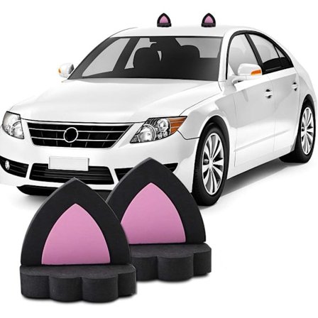 Par af katteører biltag refit styling EVA skum 3D klistermærke (sort)