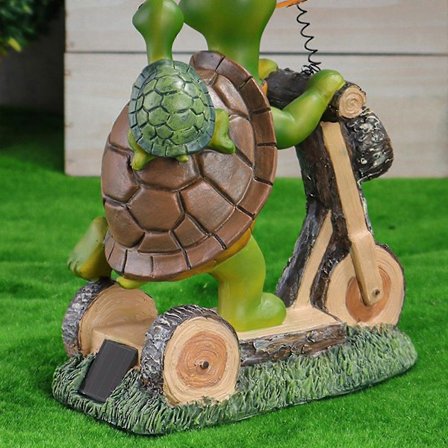 20% rabatt - skilpadde Sykling Hage Gårdshage Dekor Skilpadde Statue Resin Skulptur Påskegave Solcellelampe