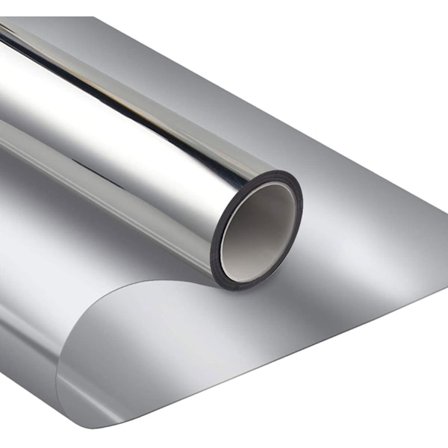 Vindue Film Privatlivs Spejl Film Vindue Selvklæbende Solbeskyttelse Anti-UV Film Privatlivs Varmebeskyttelse Statiske Vinduesfilm (Sølv, 50 x 200 cm)