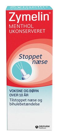 Zymelin Næsespray Menthol Ukonserveret 1 mg/ml 10 ml, Medicin & Pleje, Næse, Næsespray