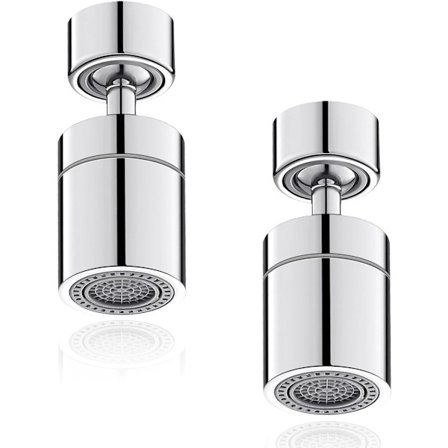 Kranfeste, roterbar, 360 grader roterbar, vannbesparende sil, stråleregulator, vannspray, med 2 sprayfunksjoner, baderom, kraner, 22 mm