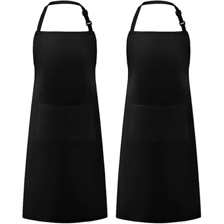 2-pakning Justerbare Vanntette og Dryppsikre Forklær med 2 Lommer for Menn og Kvinner Kokk Matlaging Kjøkkenforklær