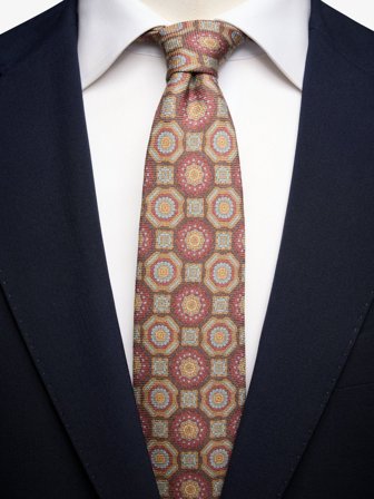 John Henric Men's Braune Krawatte Geometrisch Size 7,5