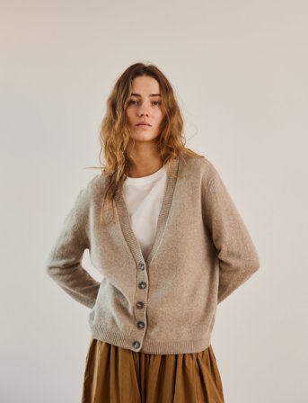 STUDIO FEDER Noel Cardigan - Birch - Grey - M/L