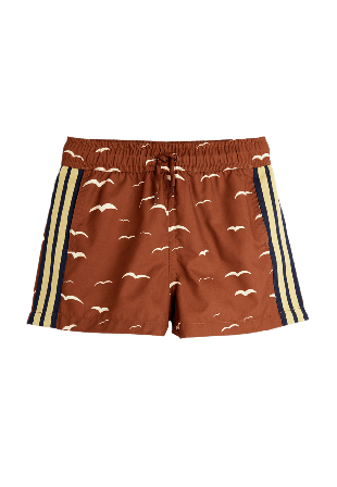 Mini Rodini Seagull swim shorts Badbyxor Unisex Brun 92/98