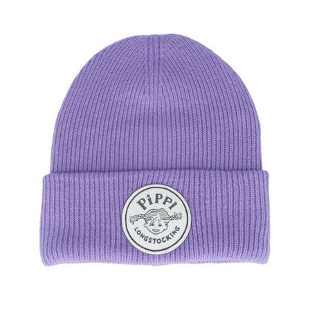 Pippi Långstrump - Lila cuff Beanie - B/W Logo Violet Soft Cuff @ Hatstore