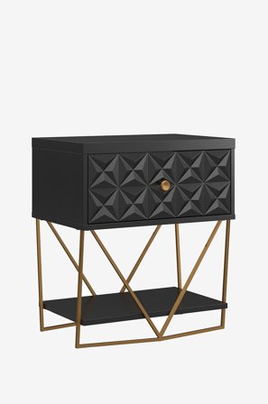 CosmoLiving by Cosmopolitan - Sivupöytä, jossa on 1 laatikko Blair - Musta - Apupöydät & sivupöydät - - Homeroom