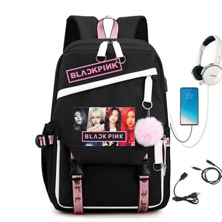 BLACKPINK Ryggsäck Skolväska vit tjej
