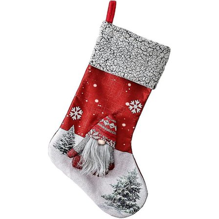 Julstrumpor Jultomte Dockstrumpor Eldstadshängande Strumpor För Barn Familj Semester Juldekoration Fest Dekoration 18 Tum Röd-b