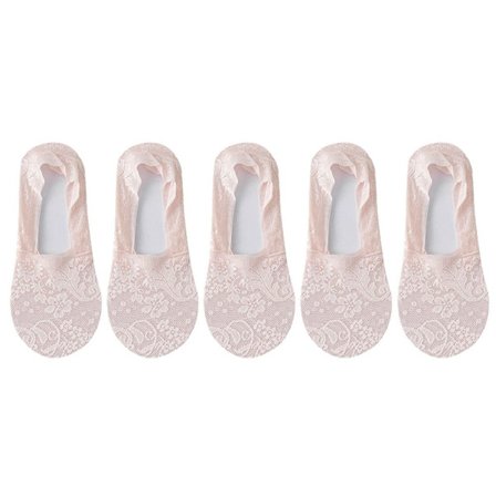 5 par båtstrumpor för kvinnor, tunna strumpor i rayon, casual rosa KLB