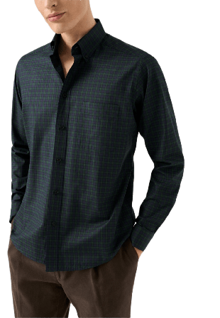 Eton Klassiskt Skotskrutig Skjorta Casual Fit Skjortor Herr Blå S