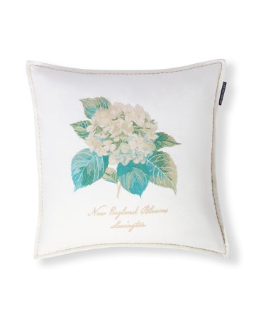 Lexington Blomsterbroderet pudebetræk i hør-blanding, hvid