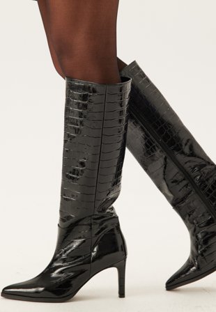 MAKE WAY Knee High Leather Boot Klær