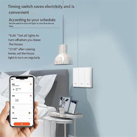 Tuya Smart Bryter Wifi og Rf Radiofrekvens Smart Bryter Enkel Null Brannlinje Universal 3 Bryter Hvit