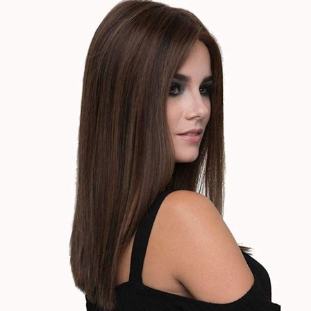 Ruskea pitkä suora naisten peruukki