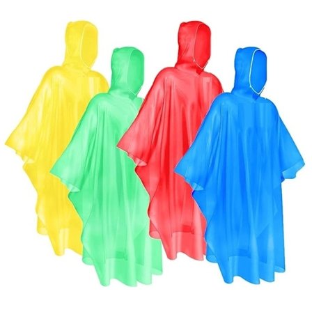 Regnponcho med Huva. Praktisk, lätt och redo för oväntade regnskurar!