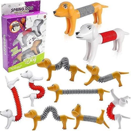 1- 4 stk. Nyhet Fjær Hund Pop Tubes Sensorisk Leke Stresslindring Belgleker For Voksne Barn Antistress Klemmeleker Gaver