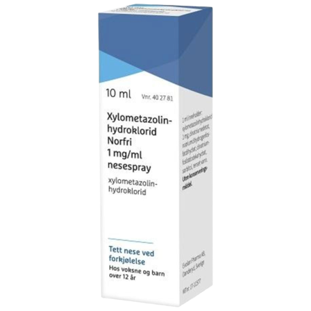 Xylometazolinhydroklorid Norfri 1 mg/ml nesespray 10 ml +12år