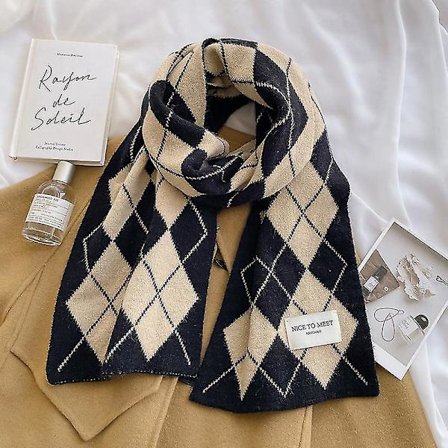 Dametørklæde efterår og vinter 2024 ny koreansk stil alsidig studenter strikket uld holder varm tørklæde
