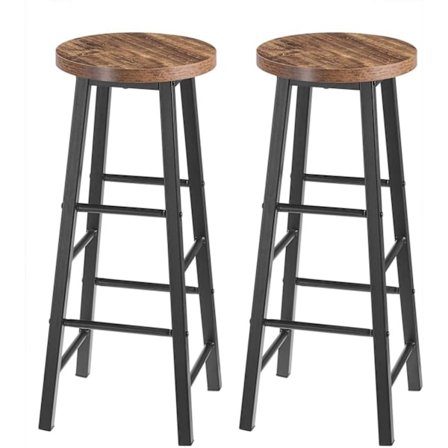 Rootz Industrial Barstol - Bordskammel - Metal- og trætaburet - Robust, holdbar, alsidig - Anti-Slip - 71 cm x 30 cm