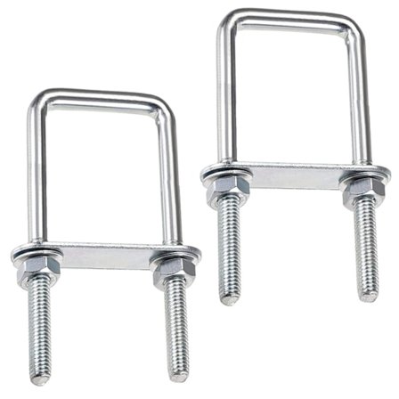 Firkantede U-bolte, 60x120mm rustfrie stål U-bolte, M8 U-bolt med møtrikrammeplade og skive, M8 U-bolt til fastgørelse af plader og rør