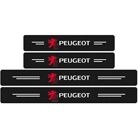 4 stk. Karbonfiber Dørterskler, Karbonfiber Dørterskler for Peugeot 107 108 206 207 308 307 508 3008, Dørterskler Bilstylingstilbehør