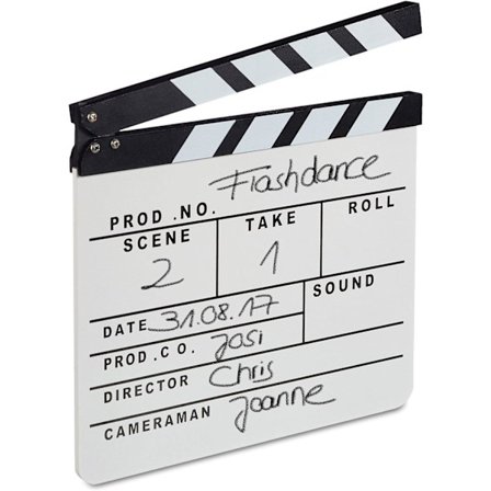 Relaxdays, Hvid Filmklap Hollywood Film Klaptræ Scene Dekorativ Tekst